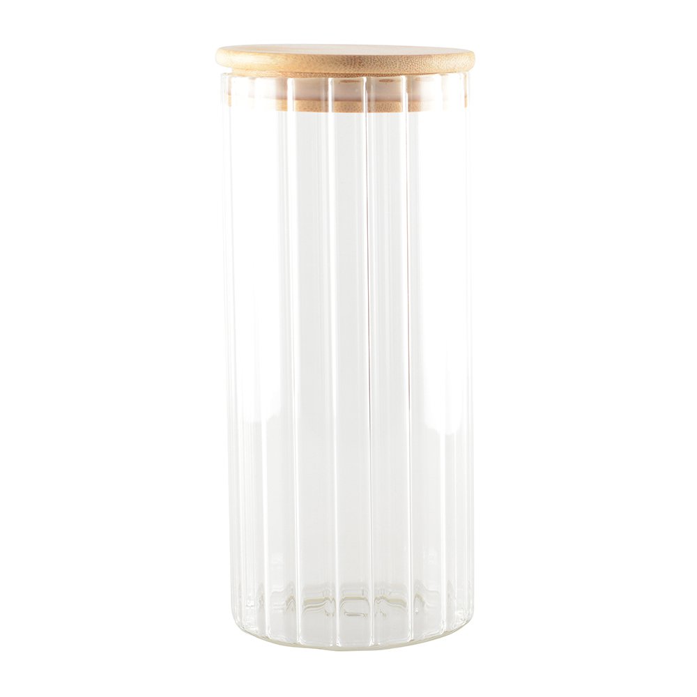 Glass Storage Jar – Airtight Wooden Lid Design - CozyVibe.eu