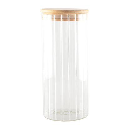 Glass Storage Jar – Airtight Wooden Lid Design - CozyVibe.eu