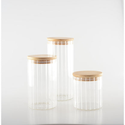 CozyVibe glass jar with wooden lid, perfect for airtight storage