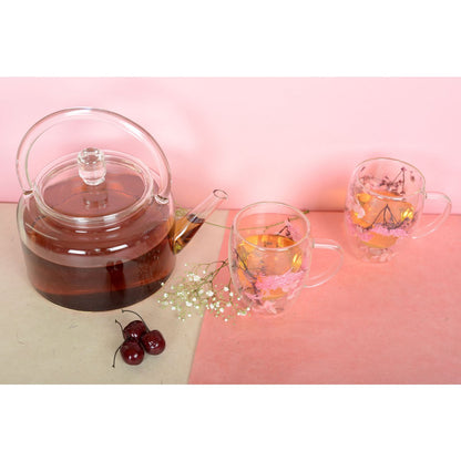 Glass teapot - 2 L - 13x24x21.5cm - CozyVibe.eu