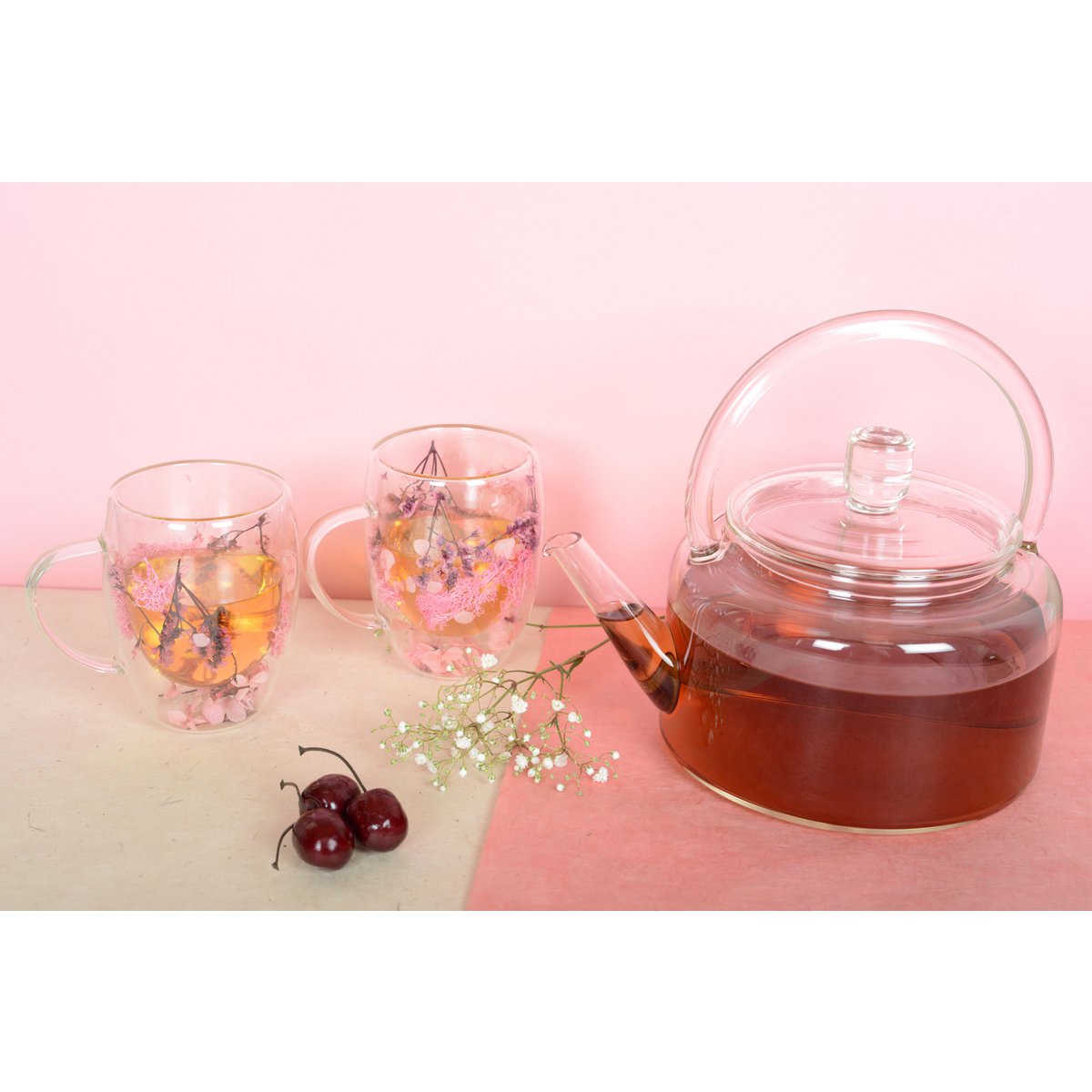 Glass teapot - 2 L - 13x24x21.5cm - CozyVibe.eu