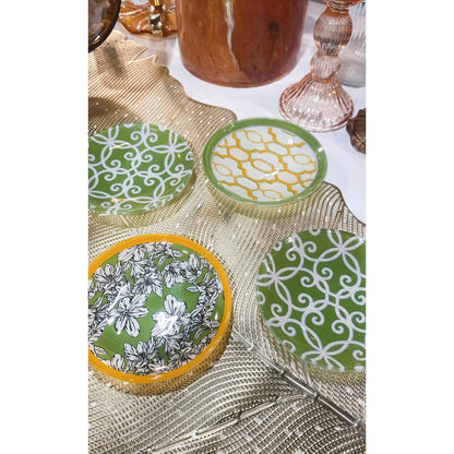 glass plates set of 4 table decor