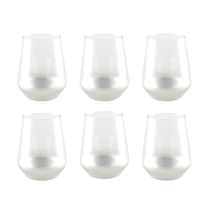 Glow silver water glasses - set of 6 cups - CozyVibe.eu