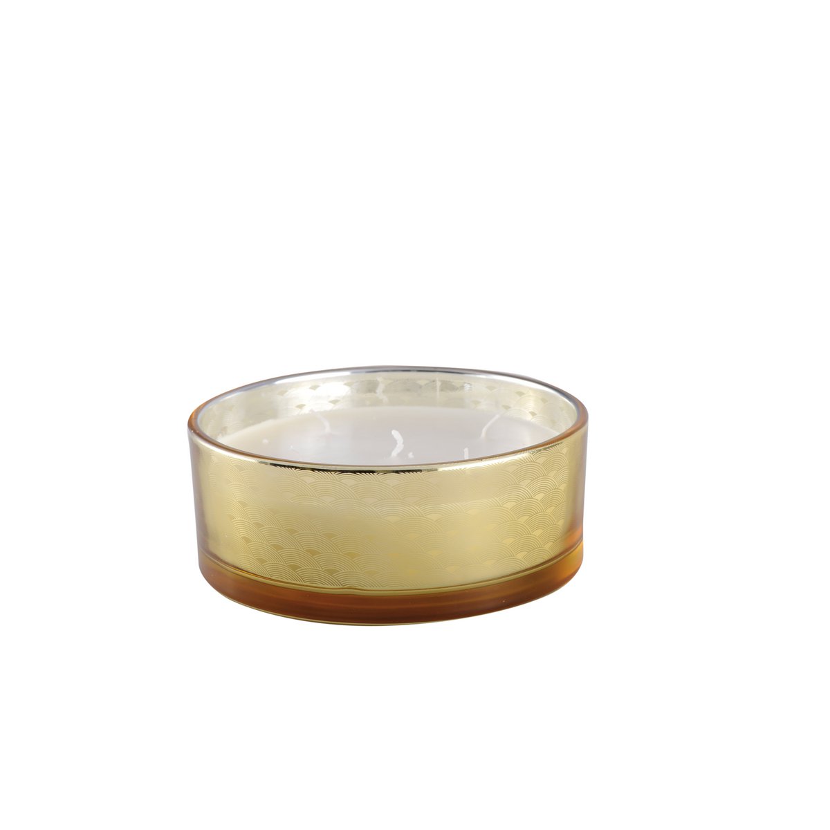 Golden glass vanilla candle - CozyVibe.eu