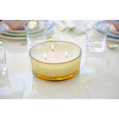 Golden glass vanilla candle - CozyVibe.eu