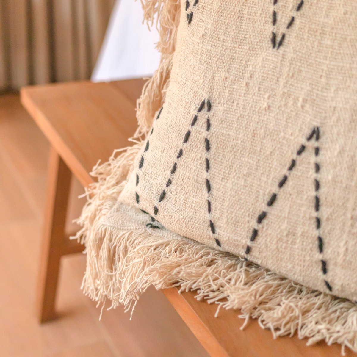 Handmade Pitu cotton pillowcase for cozy home décor by CozyVibe

