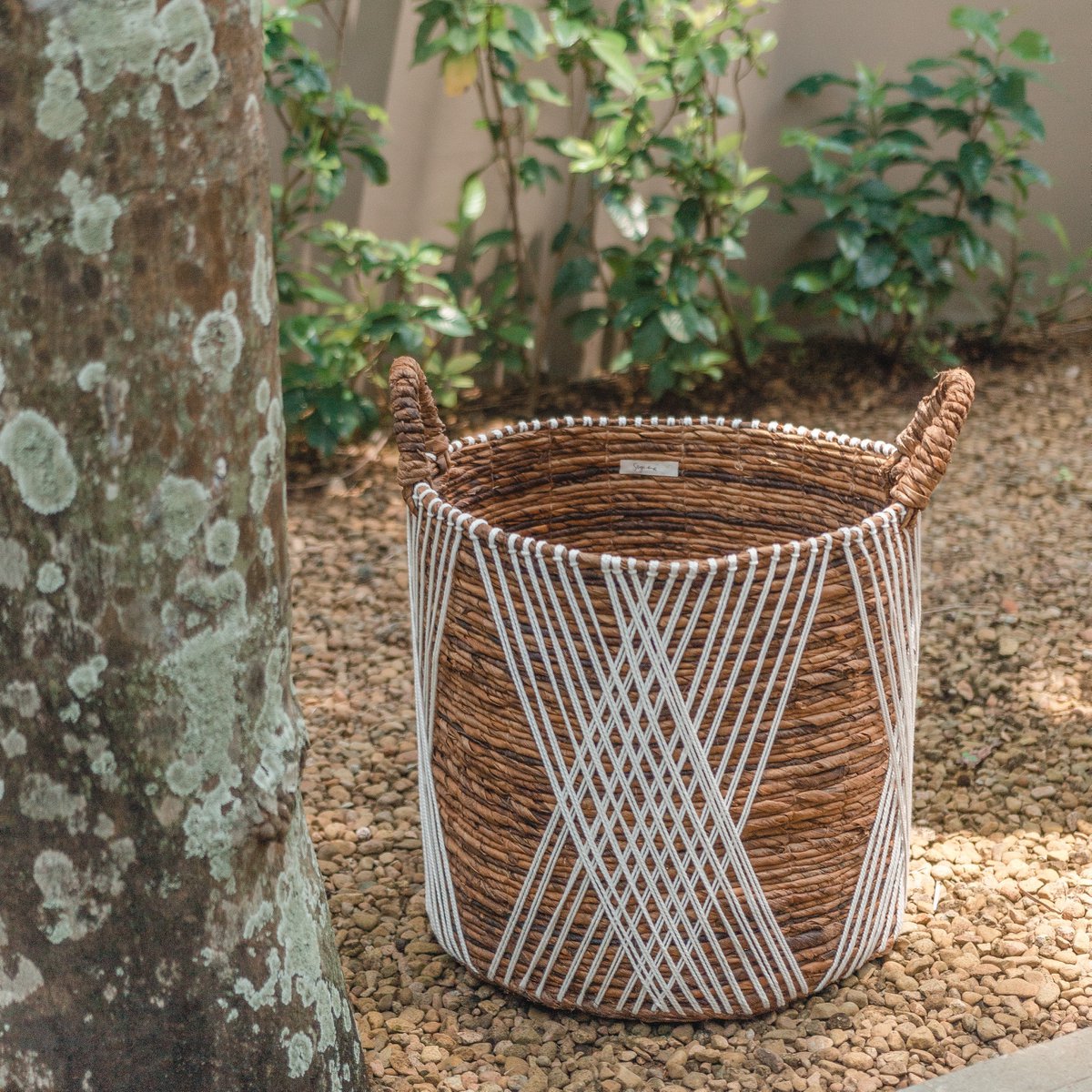 Handmade banana fibre basket for cozy home décor by CozyVibe

