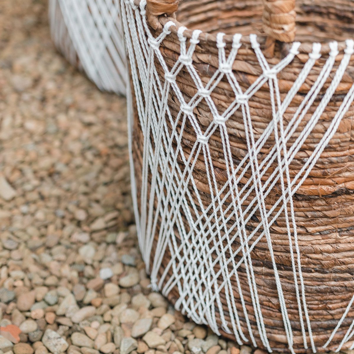 CozyVibe Juwana banana fibre basket styled in cozy home décor