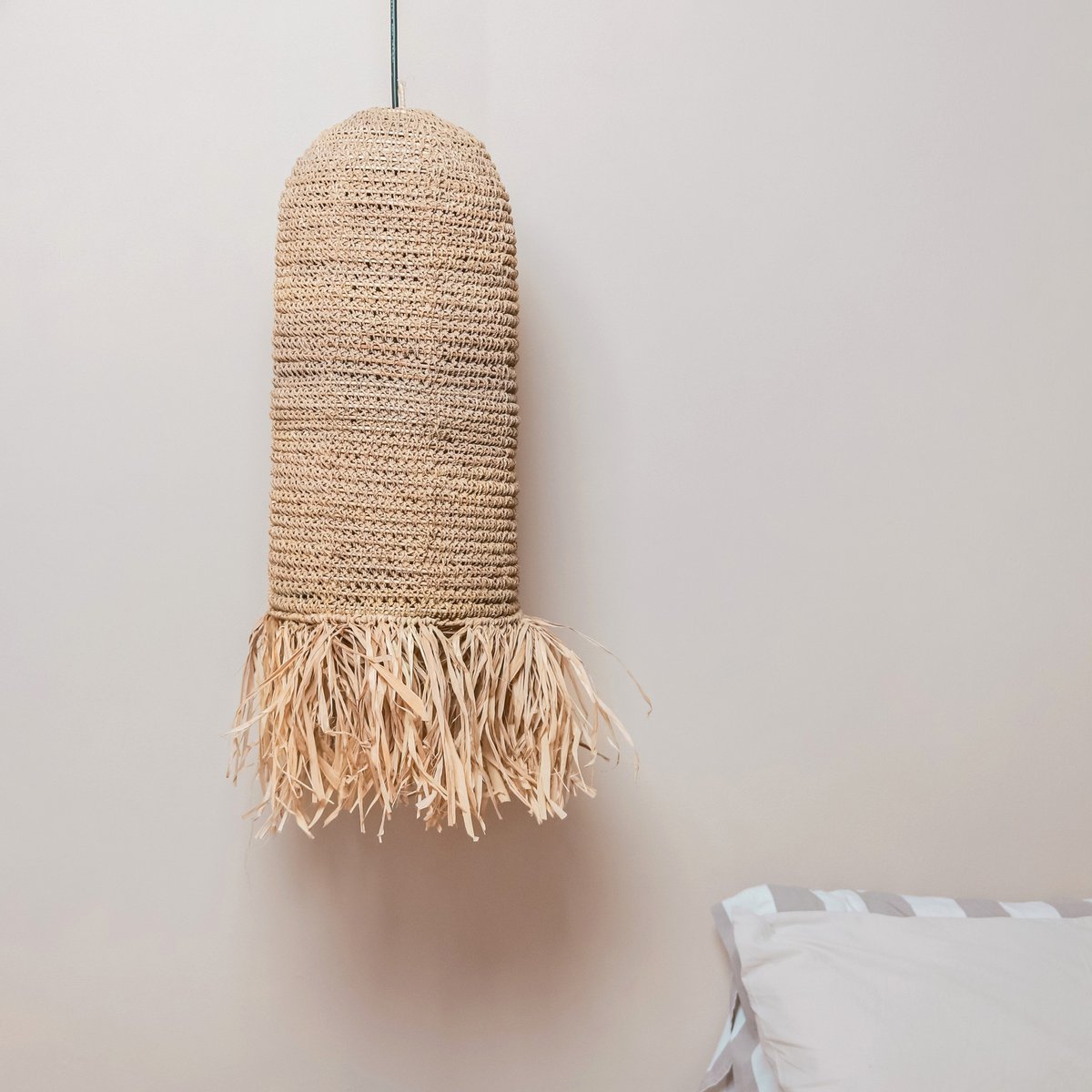 KAWAH handwoven raffia pendant lamp for home décor by CozyVibe

