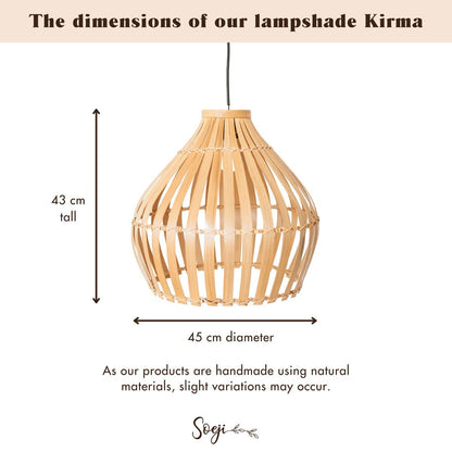 KIRMA Bamboo Lampshade – Handmade Boho Pendant Light - CozyVibe.eu