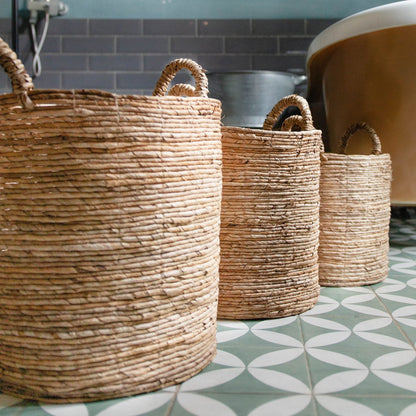 Laundry Basket SYAILENDRA | Plant Basket | Storage Basket made from Banana Fibre (3 sizes) - CozyVibe.eu
