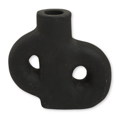 LEMBAH Vase – Black Clay Vase for Dried Flowers - CozyVibe.eu
