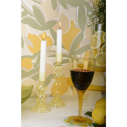 Lemon glass coasters set, elegant and durable table protection