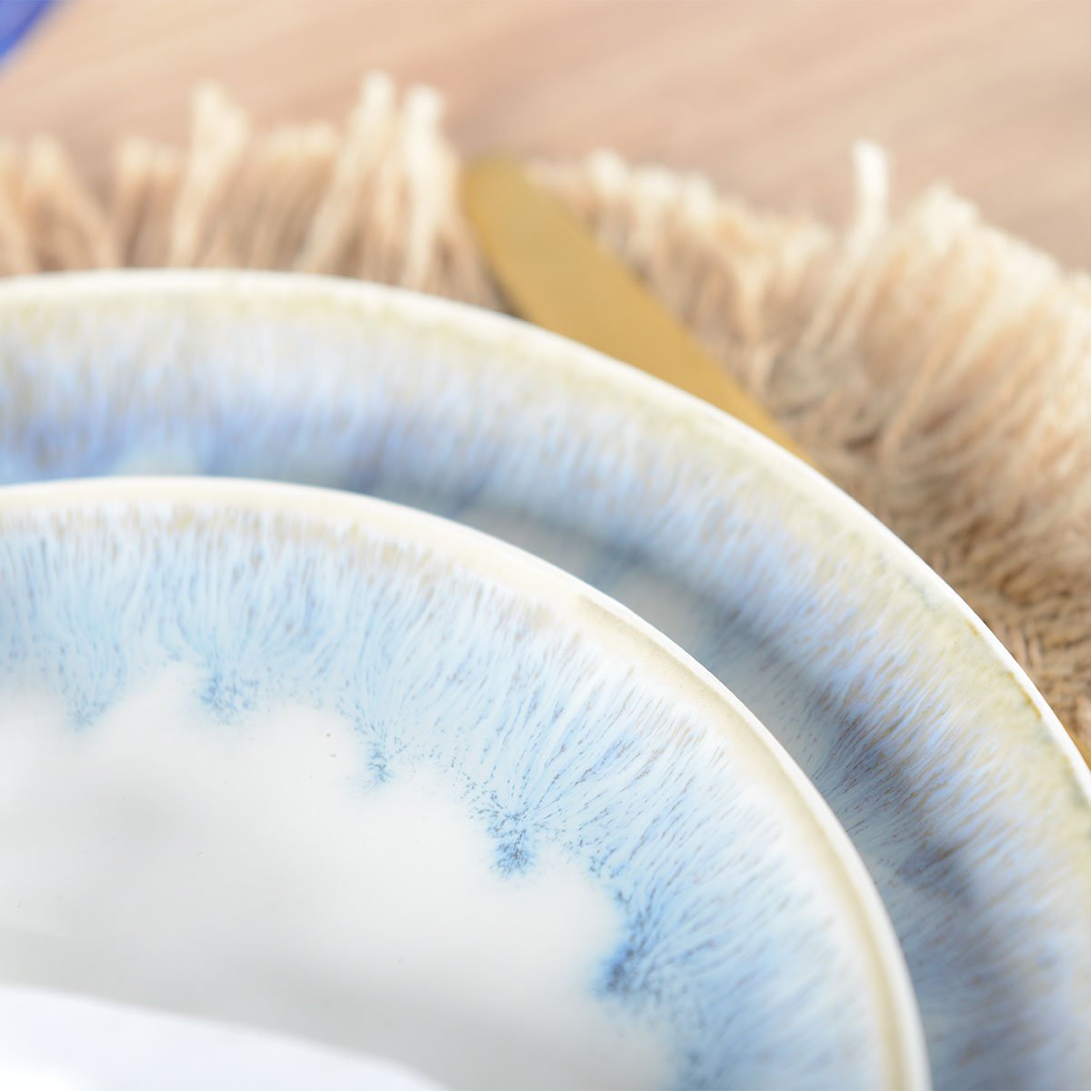 Lichtblauw keramisch dessertbord – Azure Dream collectie 20x15x2 cm