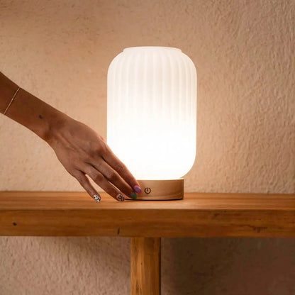 Lilly Rechargeable Lamp – Dimmable Frosted Glass Design - CozyVibe.eu