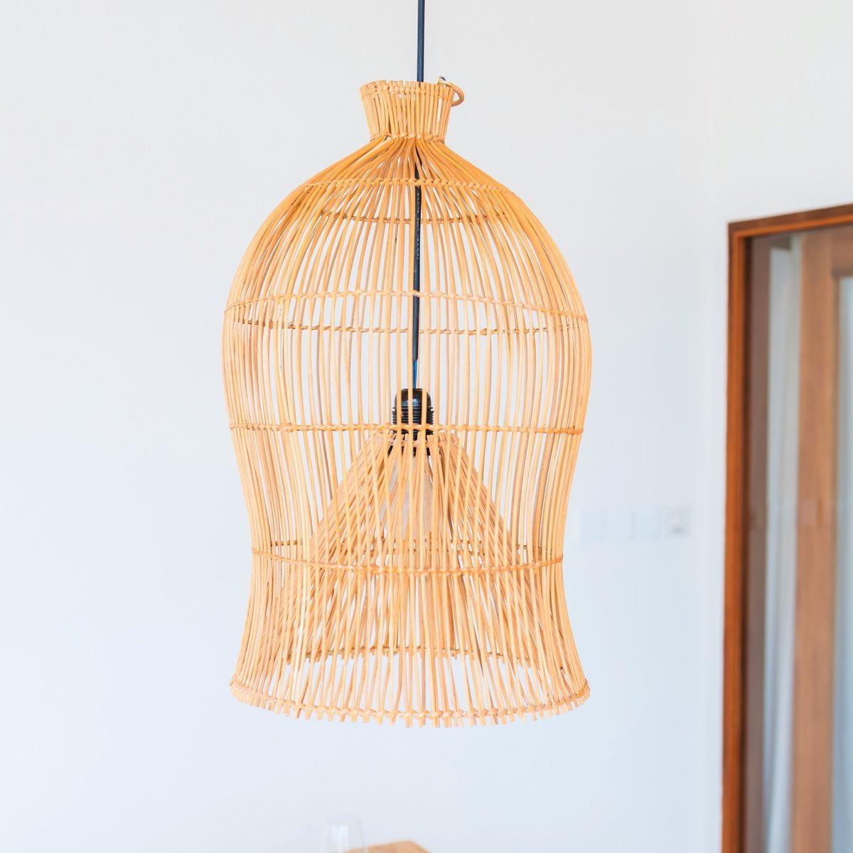 MAHARA Rattan Lampshade – Handmade Boho Ceiling Pendant Light - CozyVibe.eu
