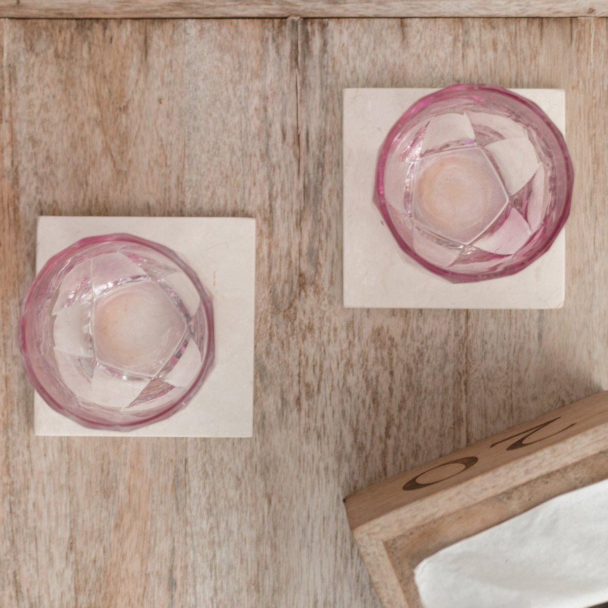 MEWALI onderzetters – Rond wit marmer, set van 4 of 8