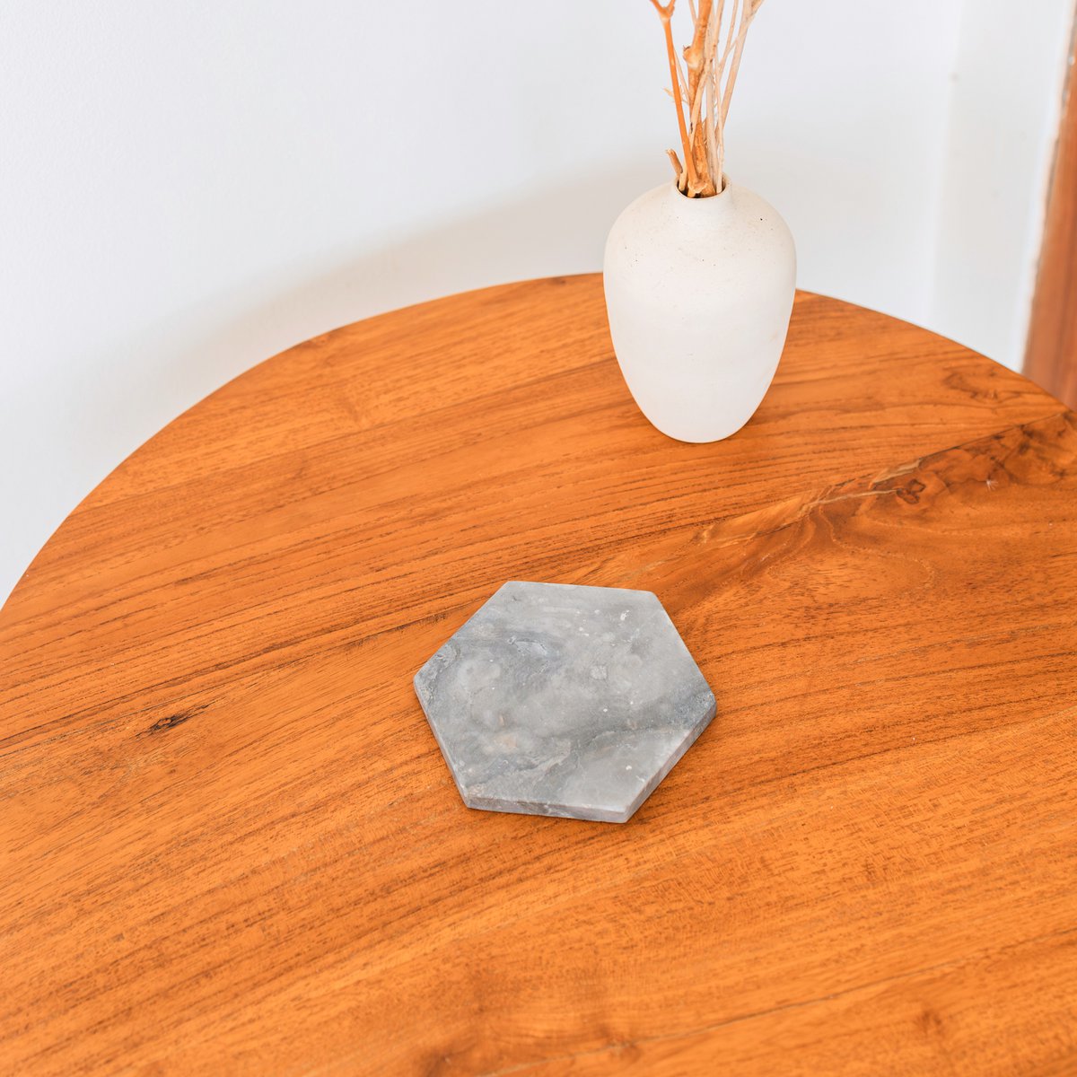 Marble Coasters Grey – Hexagonal Coasters for Mugs or Glasses – Handmade Coasters Set of 4 or 8 INAI (grey) - CozyVibe.eu
