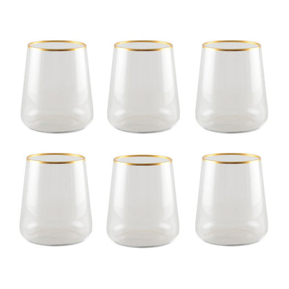 Mat gilded water glasses - Lot of 6 cups - CozyVibe.eu