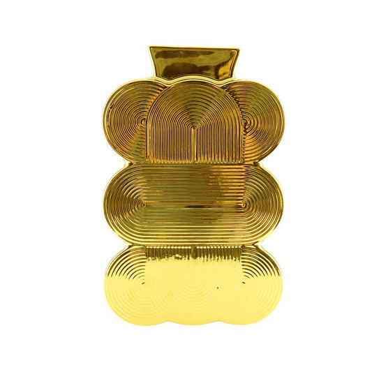 Medium golden vase 16.5x7x25cm - CozyVibe.eu