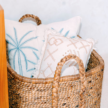 MENTARI Extra Large Laundry Basket – Handmade Square Water Hyacinth Hamper - CozyVibe.eu