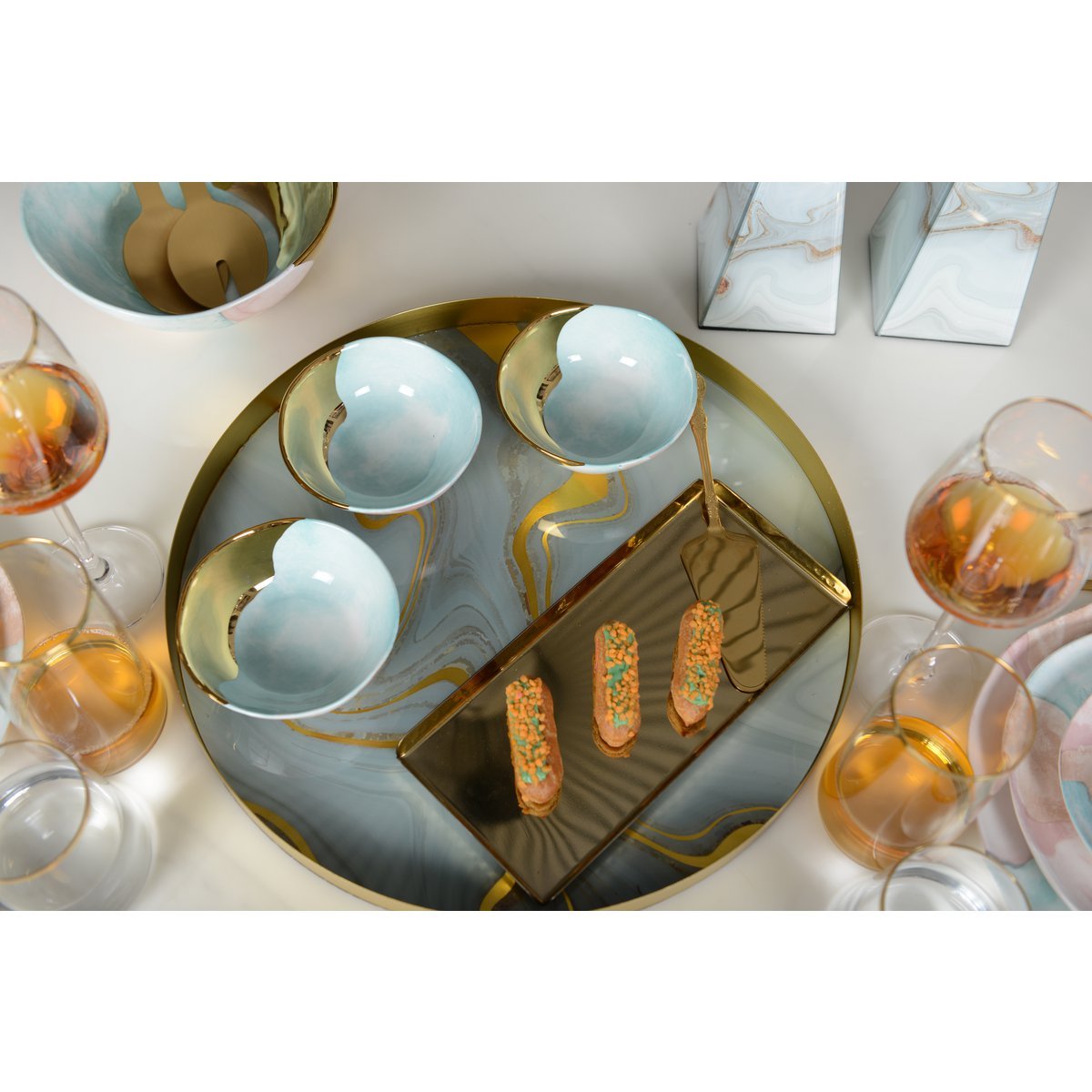 Meerkleurige porseleinen soepkom – Treasure Mine collectie 12x12x4,8 cm