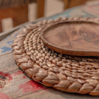 Placemat (Set of 2, 4 or 6) PANDAWA 38 cm | Boho Table Mat made of Waterhyacinth - CozyVibe.eu