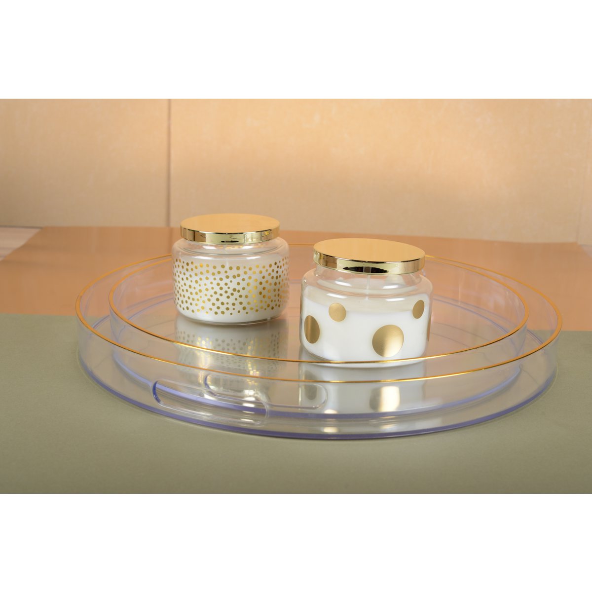 Ronde kaars met saliegeur, stippen en deksel 11,5x11,5x13,3 cm