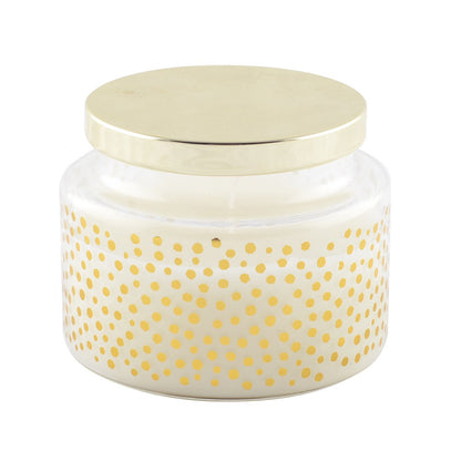 Round candle with small dots and lid - CozyVibe.eu
