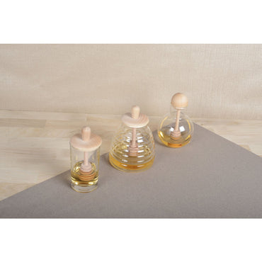 Round Glass Honey Jar – Elegant & Functional Design - CozyVibe.eu