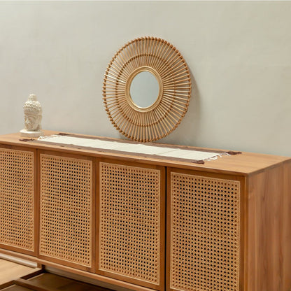 BUMI round rattan wall mirror for home décor by CozyVibe

