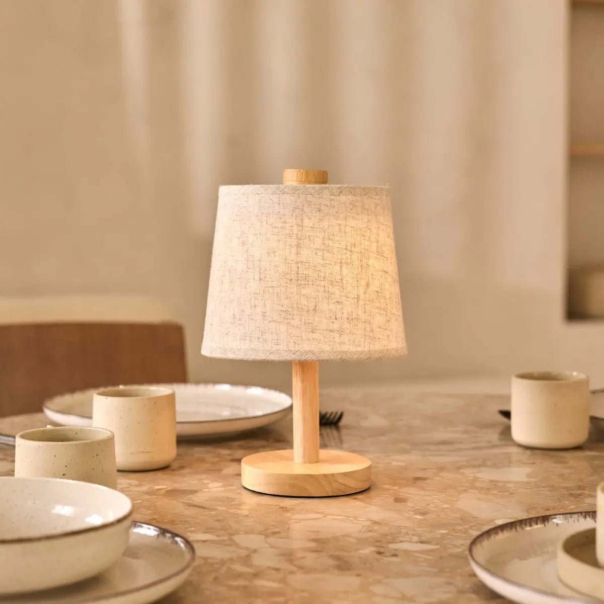 Rover Light Brown Wooden Lamp – Cordless Dimmable Warm Lighting - CozyVibe.eu