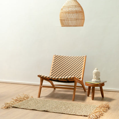 BARA woven seagrass rug with tassels for home décor by CozyVibe

