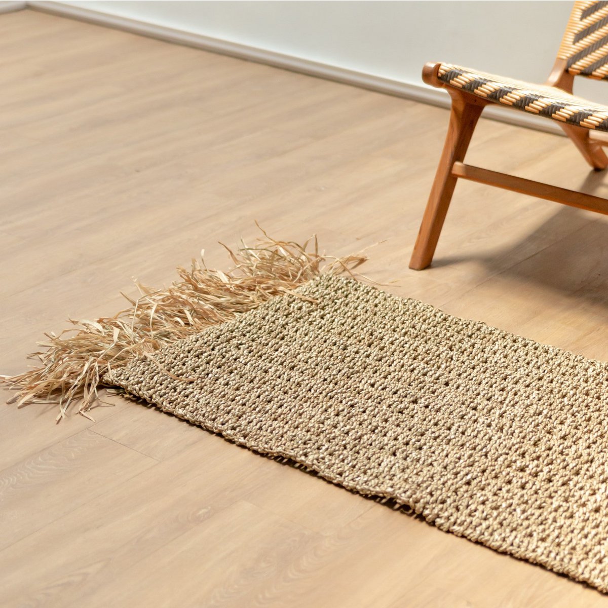 CozyVibe boho seagrass rug for living room décor

