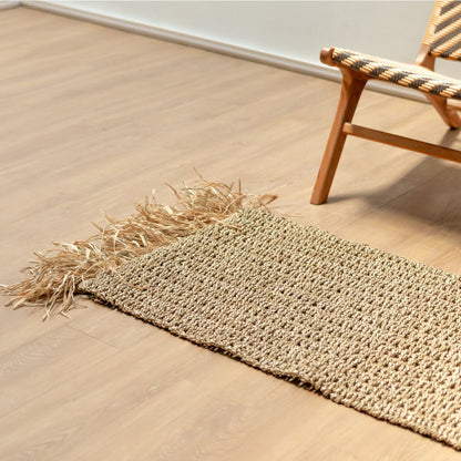 CozyVibe boho seagrass rug for living room décor

