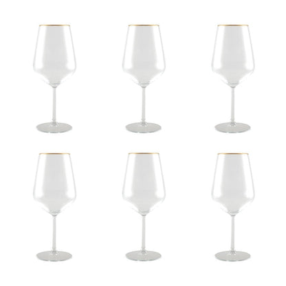 Set of 6 wine glasses with golden edge - CozyVibe.eu