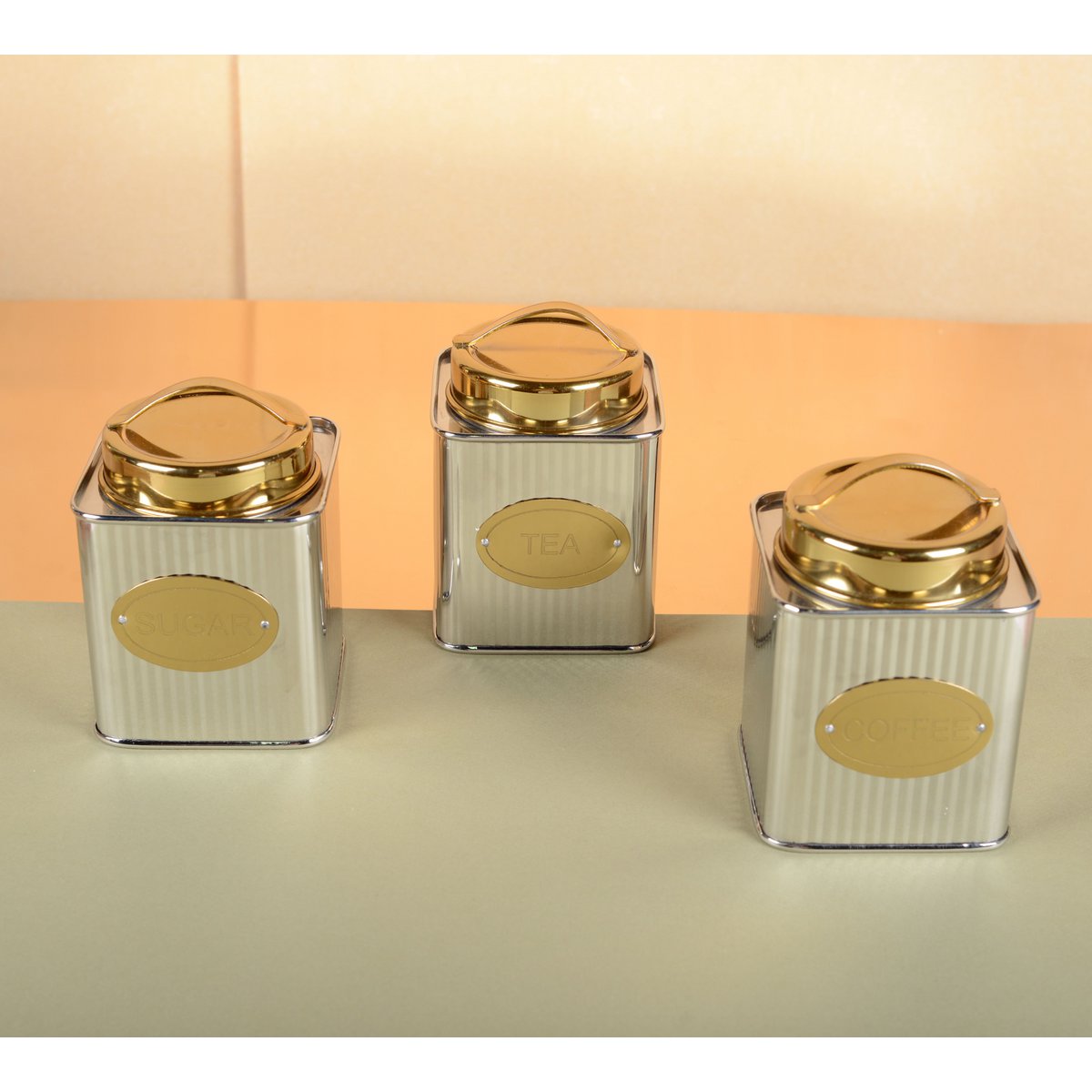 Silver & Gold Tea Box – Elegant Airtight Storag - CozyVibe.eu
