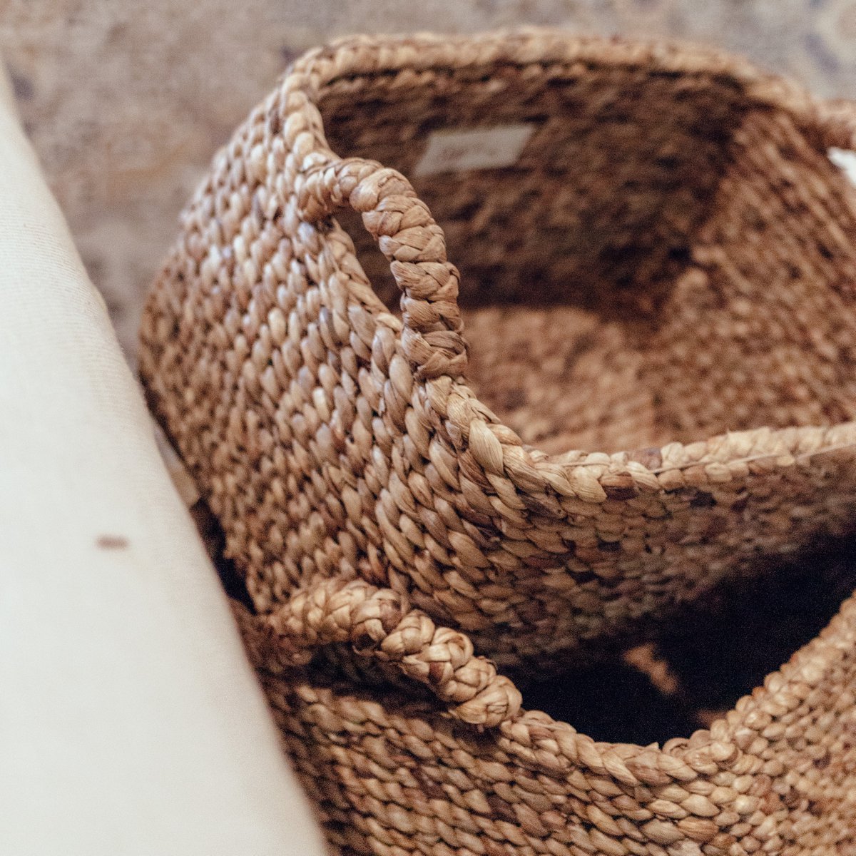 Storage Basket TANIMBAR made from Water Hyacinth - CozyVibe.eu