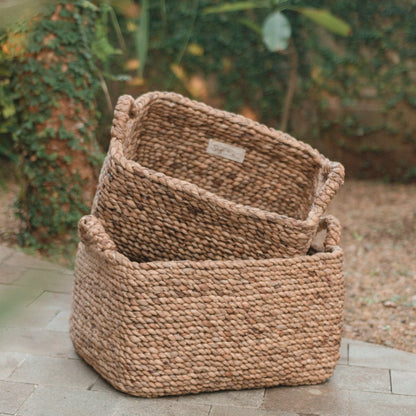 Storage Basket TANIMBAR made from Water Hyacinth - CozyVibe.eu