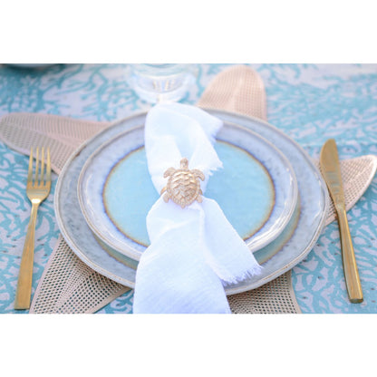 Turquoise porcelain dessert plate 21.5x21.5x1.4cm - CozyVibe.eu