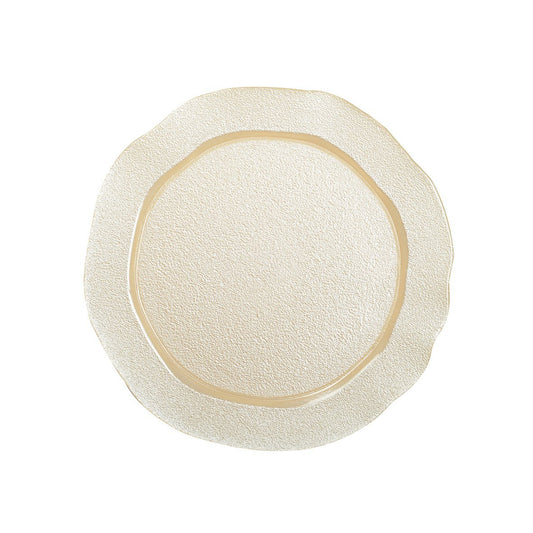Vanilla Glass Plate – Flower Design for Stylish Dining - CozyVibe.eu