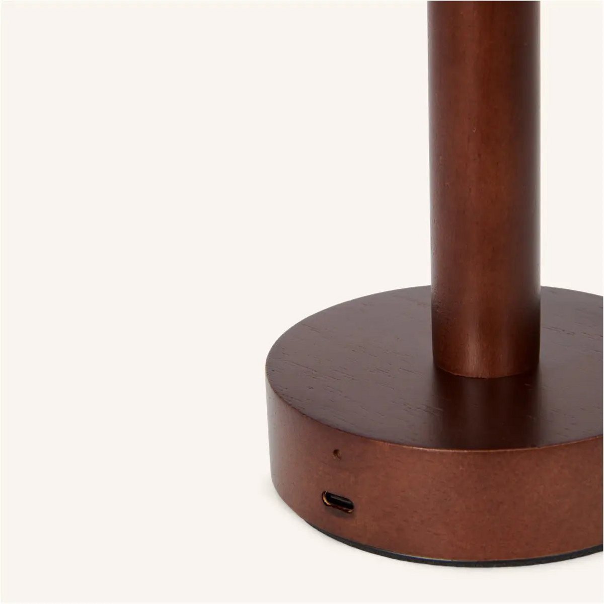 Zoë Dark Brown Wooden Lamp – Dimmable Rechargeable Design - CozyVibe.eu