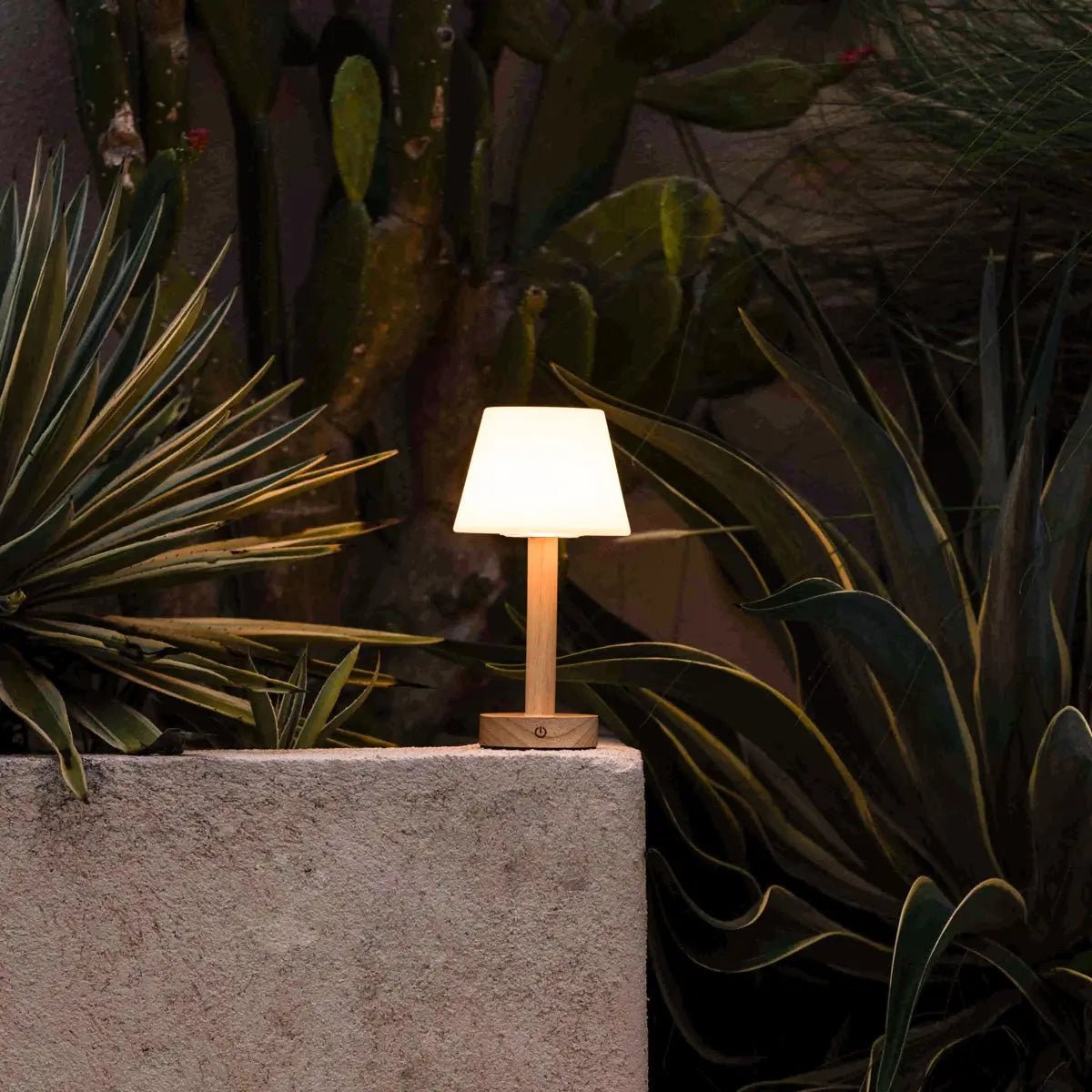 Zoë Light Brown Wooden Lamp – Dimmable Rechargeable Design - CozyVibe.eu