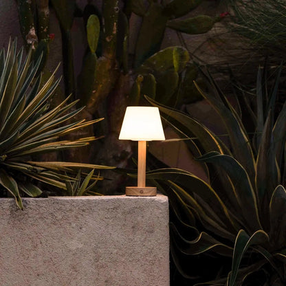 Zoë Light Brown Wooden Lamp – Dimmable Rechargeable Design - CozyVibe.eu